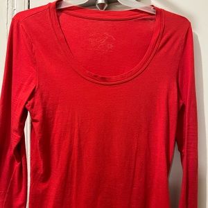 Thin cotton, red long sleeve top size L